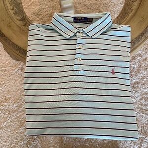 Polo Ralph Lauren Men’s Polo Shirt 100% Cotton Blue Stripe Men's Extra Large